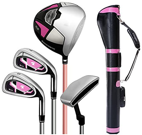 Golfschlägerset für Damen, komplettes Golfschlägerset für Rechtshänder, Golfschlägerset mit Golfschlägern und Standtasche für Damen und Anfänger.