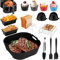 Accessori Friggitrice ad Aria per Philips 3000 Series XL 6.2L, 19 Pezzi Accessori Stampi Silicone per Philips 5000 Series XXL 7.2L con Pirottini Muffin,Teglia Pane Antiaderente,ecc.HD9270/90,HD9285/90