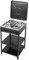 HarBin-Star - 4 fuegos de gas con soporte antideslizante, carro de barbacoa con tapa, cocina de gas independiente, cocina de gas para camping, 49 x 49 x 79 cm (negro)