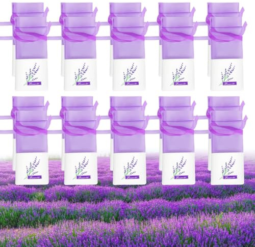 20 Pezzi Sacchetti per Lavanda Vuoti,Bustine di lavanda,Sacchetti lavanda,Sacchetti di stoffa da riempire,Borsa a rete lavanda con coulisse per lavanda, spezie ed erbe aromatiche (20)