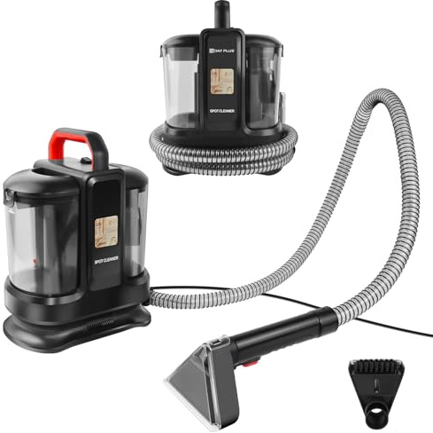 Spot Cleaner with Dual Water Tank, 450W Portable Compact Carpet & Upholstery Cleaner Sofa and Carpet Cleaning Machine, Electric Handheld Spot Washer, Spots & Stain Remover, 29x16x32.5cm, Black