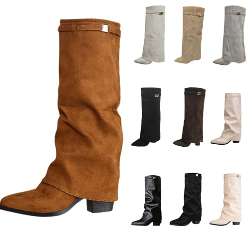 Bottes montantes pour femme Shark Boots Noires - Bout pointu avec talon plateforme - Bottes longues à talon haut - Bottes d’hiver chaudes en cuir - Bottes de mode confortables et élégantes - Bottes