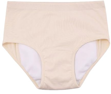 Intima per Incontinenza Urinaria Femminile, Lavabile Mutandine Assorbenti per Incontinenza Moderata/Grave Donna, Comodo Slip in Cotone Anti-perditaBeige,2XL