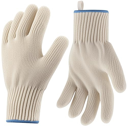 Hovico Heat Resistant Oven Gloves, Ove Glove BBQ Gloves Heat Resistant Cooking Oven Mitts with Fingers Grilling Glove, Full Hand Protection, Grill Gloves for Outdoor Hot Food Handling (Set of 2)