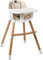 GYMAX 3-in-1 Baby Highchair with 5 Point Seat Harness, Detachable Tray, Comfortable Cushion, Wooden Feeding High Chair for Infants Kids Toddlers (Bench Wood, White)