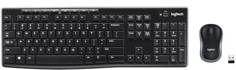 Logitech MK270 Wireless Keyboard and Mouse Combo for Windows, 2.4 GHz Wireless, Compact Mouse, 8 Multimedia and Shortcut Keys, 2-Year Battery Life, for PC, Laptop - Black