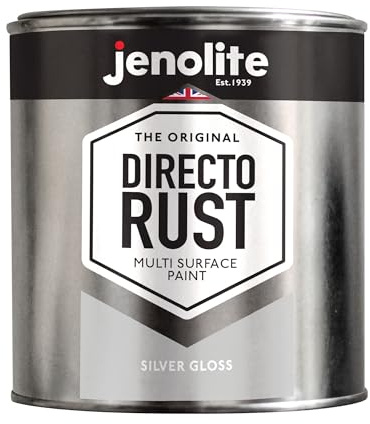 JENOLITE Directorust Silver Paint - Apply Direct to Rust - Primer, Undercoat and Topcoat - Gloss - 1 Litre