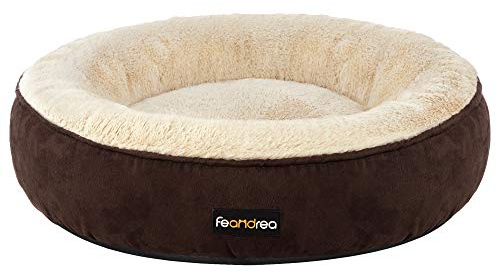 Feandrea Panier pour Chien Rond, Lit Chat Donuts, ø 50 cm, Marron PGW050K01