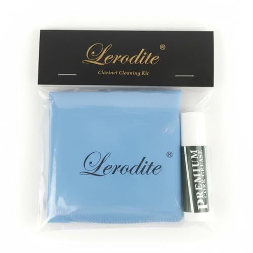 Lerodite Cleaning Cloth Swab for Inside Tube Suitable for Clarinet Piccolo Flute Sax Saxophone (Blue with cork grease)