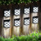 Solpex Solar Fence Lights, 8 Pack Solar Wall Lights, Waterproof 6 LED Deck Lights, Decorative Outdoor for Fence, Deck, Patio, Stairs, Yard, Pathway (Cold White)