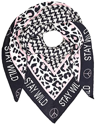 Zwillingsherz Foulard triangulaire avec laine pour femme, fille, garçon, enfant Foulard en coton de qualité supérieure avec motif pieddepoule Écharpe XXL pour femme Parfait pour le printemps,