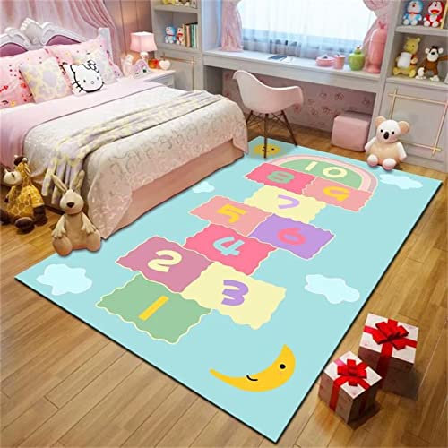 AU-OZNER Teppich Balkon Hellblauer Teppich, weicher Boden wasch barer moderner Teppichteppich kinderzimmer Junge,Hellblau,160x230cm