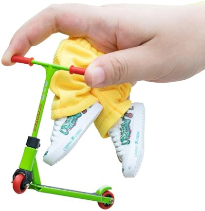 Finger Scooter Set | Finger Toy Skateboards, Alloy Finger Scooter Fingerboard, Min-i Finger Toy Set For Kids Toddler Adults, Fingertip Movement With Finger Scooter Shoes Pant And Tools Accessories
