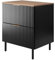 3E 3xE living.com Badezimmerschrank, Schwarz/Eiche Craft + Goldener Griff, 60 x 77 x 46 cm