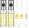 2pcs Olive Oil Spray Bottle for Cooking, 100ml Glass Olive Oil Sprayer for Cooking Air Fryer, Home Kitchen Vinegar Sprayer Bottles Dispenser, with 2 Plastic Funnel,1 Cleaning Brush,2 Baking Brushes
