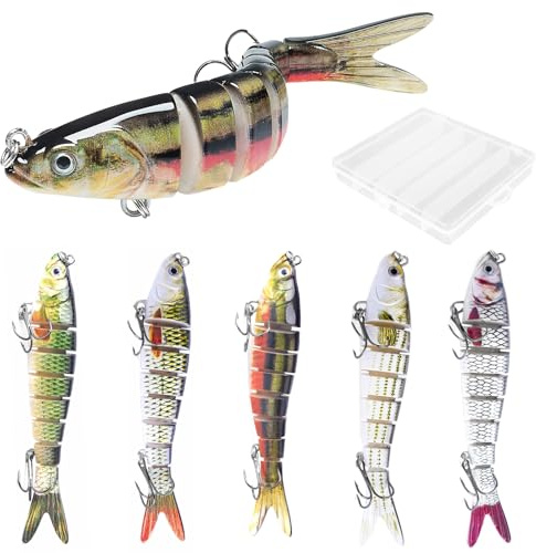 5 Stück Wobbler Hecht, 14cm/26g Hecht Köder, Swimbait Lebensechter für He-CHT, Groß Kunstköder Zander ür Süß und Salzwasser, Zander köder, Raubfisch, Angeln hechtköder wobbler