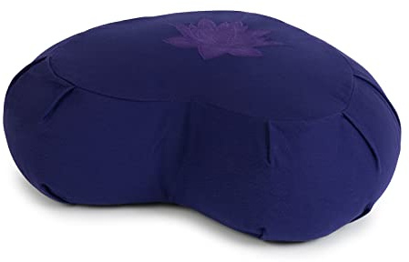 Yoga Studio ZAF/CRES/Purp/Lot/YS, Cuscino Meditazione Zafu Mezzaluna di Grano saraceno-Foglia di Loto-Viola Unisex-Adulto, Standard