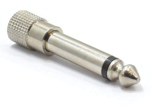 CABLEPELADO - Adattatore audio stereo da jack femmina da 3,5 mm a jack maschio da 6,35 mm, mono, adattatore connettore per cuffie, nichel, placcato argento