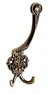 Gedotec Garderoben Haken - Kleiderhaken vintage | RUSTICA | 1 Stück Wandhaken Antik Messing Höhe: 150 mm | Garderobenhaken aus Metall rustikal braun | Haken zum Schrauben Wandhaken vintage