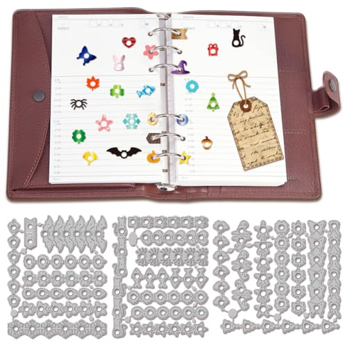 GLOBLELAND Stanzformen Für Feiertagsseite Laschenlochverstärkung Für DIY Scrapbooking Metallhandwerk Designs Stanzungen Prägeschablonen Vorlage Für Die Herstellung von Papierkarten