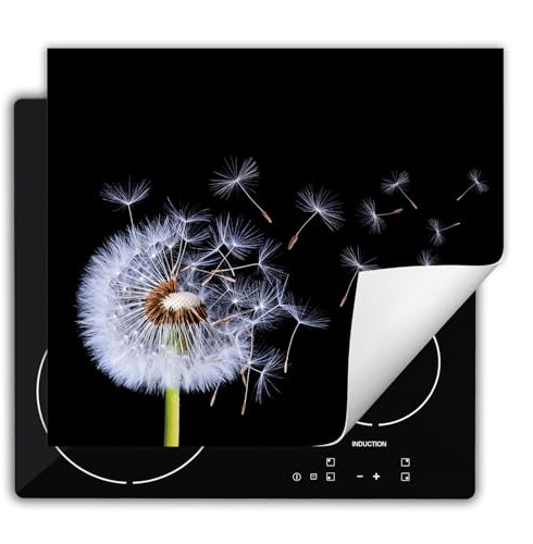 DarHaus Placa protectora vitroceramica 60x52 cm Vinilo - Retráctil - Tapa Vitroceramica - Protector de Vitroceramica - negro - rojo