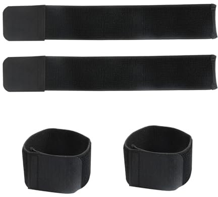 4 Stück Fußball Schienbeinschutzgurt 32x5cm, Fußball Stutzenhalter für Erwachsene Kinder, Anti-Rutsch-Fußballgurte, Elastischer Sportgurt zum Laufen Radfahren Ballsport (Schwarz)