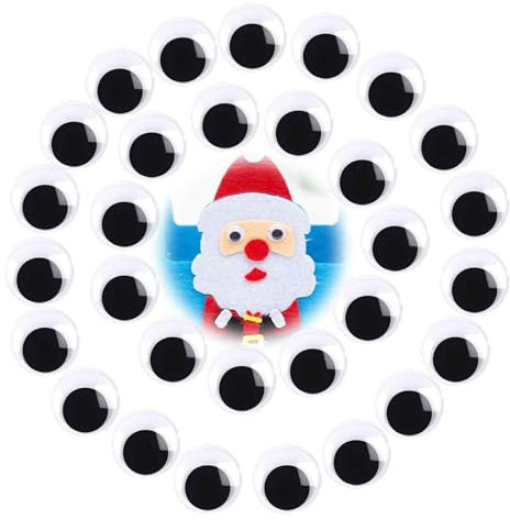 100 Stück Selbstklebend Wackelaugen, 20mm Runde Schwarz Weiß Kunststoff Augen, Wiggle Googly Augen, Kunststoff Puppe Augen, Kulleraugen Selbstklebend für DIY Scrapbooking Handwerk, Puppe Zubehör