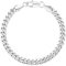 KRKC Herren Armband, Silber Farbe 7mm Edelstahl Panzerkette Cuban Armband, Nickel-frei Rostfrei Armbänder für Männer Länge 17,8cm