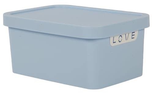 Jolie Max Plastic Storage Box with Lid, Stackable & Space-Saving 7.5L, Solid Matte Colour, Decorative Design, Durable Organizer for Home, Office, Bedroom, Kitchen – 31.5 x 21.5 x 14.5 cm (BLUE)