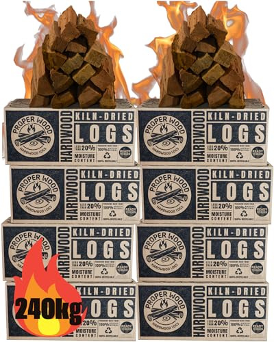Proper Wood Kiln Dried Hardwood Logs 240kg | Ready to Burn | Maximum bulk supply of kiln dried hardwood | Ready to Burn certified | Lowest cost per kg