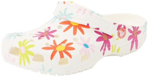 Crocs Classic Crafted Daisy Clog K, Zoccoli Unisex - Bambini e Ragazzi, Gesso, 29/30 EU