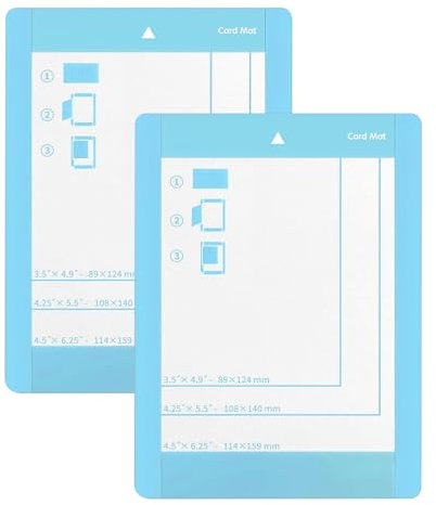 Dewocke Schneidematte, Kartenmatte, Standard Klebend, 4.5 X 6.25 Zoll, Erstellen Sie Individuelle Karten, Kompatibel Mit Cricut Kartengrößen, 2 Stück - Blau