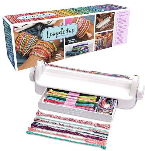 Goliath - LOOPDEDOO – Kit de Bracelets d'Amitié DIY pour Enfants dès 8 ans - Métier à Tisser Rotatif Facile et Fun - 12 Fils 100% Coton Inclus - Activité Créative Filles & Garçons - Idée Cadeau