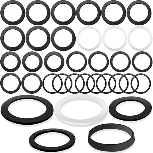 Set di 27 guarnizioni per lavandino, guarnizione in gomma idraulica, anello di tenuta, anelli di tenuta in silicone, per valvole di svuotamento