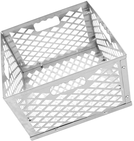 FUTUREORYY Scatola Di Carbone in Acciaio Inossidabile Per Affumicatori Offset, Cestello Porta-carbone Manico Staccabile Per Barbecue, Accessorio Pratico Per Grigliate e Affumicature Uniformi