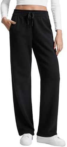 CRZ YOGA Pantalon de Survêtement Polaire 71/76/81cm | Jambe Droite, Poids Moyen, Décontracté, Doux, Respirant, Chaud, Coton, Poches, pour Femme