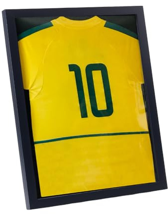 NBEADS Cornice per Esposizione Magliette, Cornice In Legno Nero Da 43.5x33.5cm con Finestra In Acrilico Trasparente, Cornice per Maglie Sportive Da Calcio e Basket Decorazione Da Parete