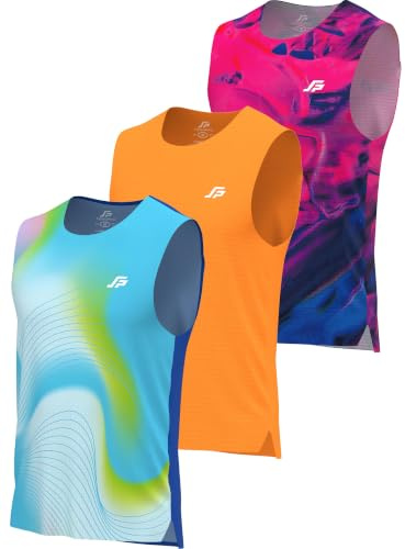 ANGEL CITIZ Men's Running Tank Top Gym Sleeveless T-Shirts Ultra Lightweight Marathon Singlet Training Vest UPF 50+