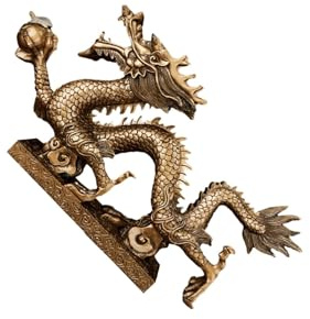 BOKIOESDE Skrivbordsfigur kinesisk Feng Shui-staty kinesiska skatter | prydnad unikt utformad för heminredning Feng Shui drakefigur