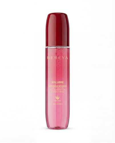 REBEYA After Sun Bifásico 150 ML - Prolongador del Bronceado con Aloe Vera, Coco y Mango, Loción Aftersun Hidratante Refrescante de Rápida Absorción para Piel Suave - Made in Italy