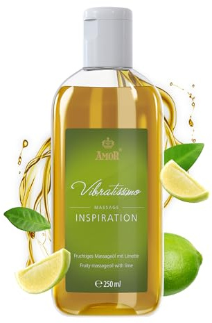 Vibratissimo Inspiration 250 ml Massageöl - Erfrischend mit LimettenDuft - Stimulierend, Zitrus, Frischer Duft & Gleitöl, Liebesöl
