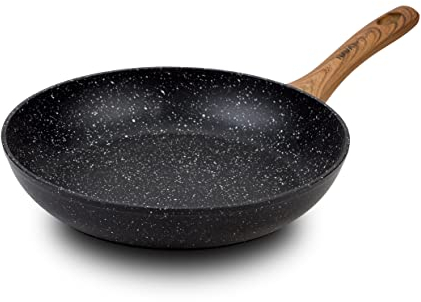 Nava Nature Non Stick Frying Pan, Aluminium Cooking Pan with Scratch Resistant Stone Coating and Heat Proof Handle, PFOA Free, 26cm Size