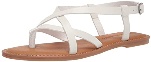 Amazon Essentials Casual Strappy Sandal, Vit, 44.5 EU Bred