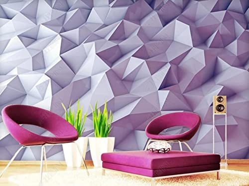Fototapete 3D Tapete Lila Geometrie Foto Tapeten Wand Tapeten Vliestapete Modern Wandbilder Wohnzimmer