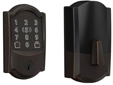 Schlage Encode Plus Smart Wi-Fi Lock for Front Door, Keyless Entry Deadbolt, Unlock with Apple Watch, Built-in WiFi and App Control, Easy Install, Alexa & Apple HomeKit Compatible, Aged Bronze