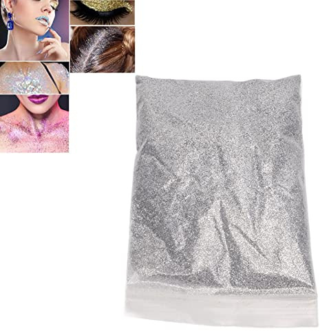 Feine Glitter Craft Glitter Glitzerpuder Bunte Glitzerpuder Glitzer Pulver zum Basteln und Verzieren von Karten für Dekoration, Karten, Papier, Nagelkunst(Silber)