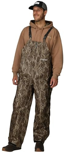 FROGG TOGGS Men's Classic Pro Advantage Waterproof Breathable Rain Bib, Mossy Oak Bottonland, L