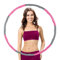 Relaxdays Hula Hoop Reifen, Ø 95cm, Fitnessreifen für Erwachsene, sanfte Massage, zum Abnehmen, Bauchtraining, pink/grau, Kunststoff