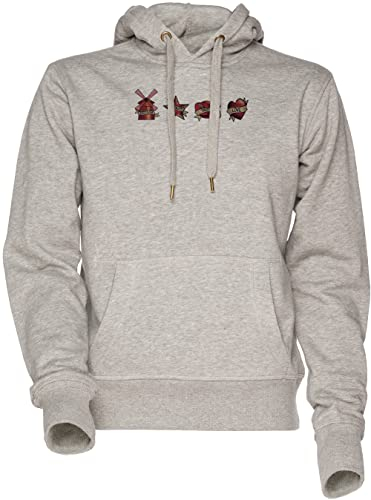 Vendax Freedom Beauty Truth Love Moulin Rouge Unisex Herren Damen Kapuzenpullover Sweatshirt Grau Men's Women's Hoodie Grey