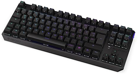 ENDORFY Thock TKL Wireless DE Kailh Box Red, Programmierbare ARGB-Beleuchtung, Bluetooth und 2.4 GHz Wireless, PBT Double-Shot Keycaps, Hot-Swap Funktion, Deutsches Layout QWERTZ | EY5D015